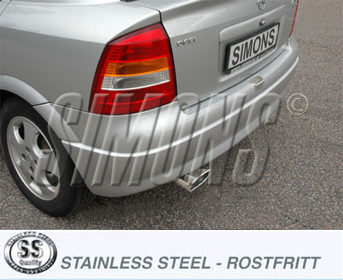 Rostfritt Avgassystem rostfritt Opel Astra G Turbo Coup Cabrio cc 