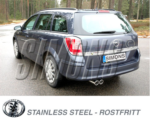 Rostfritt avgassystem Opel Astra H sportavgassystem exhaust Abgassystem