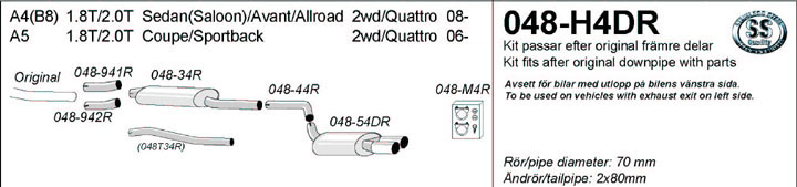 Avgassystem 048-H4DR
