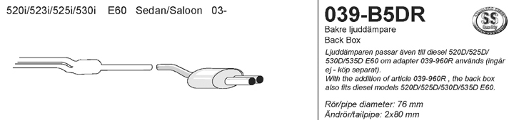 Avgassystem BMW E60