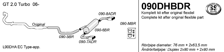 Avgassystem 090DHBDR