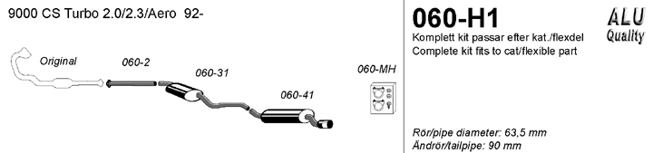 Avgassystem 060-H1