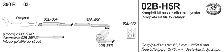 Avgassystem 02B-H5R